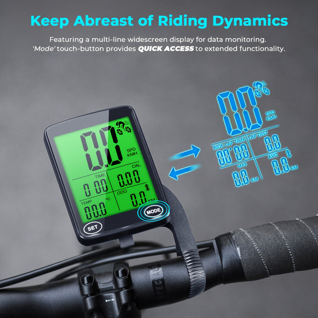 Intelligent Bicycle Computer Featuring Touch Control, 2.4-Inch LCD Display Speedometer for Bicycles, Versatile Cycle Computer Suitable for Road And Mountain Bikes, Odometer with Automatic Backlight, Ideal for Outdoor Cycling