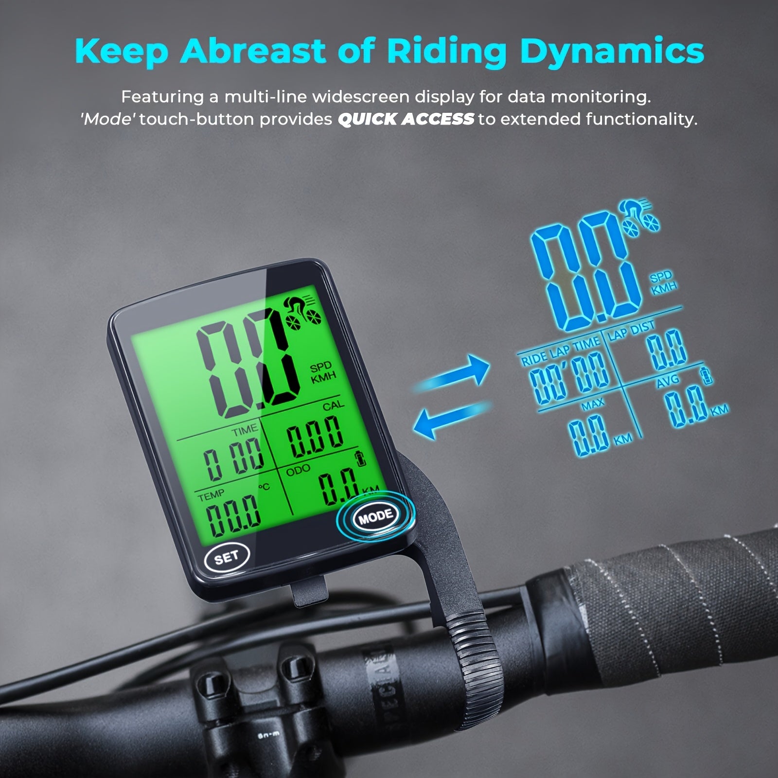 Intelligent Bicycle Computer Featuring Touch Control, 2.4-Inch LCD Display Speedometer for Bicycles, Versatile Cycle Computer Suitable for Road And Mountain Bikes, Odometer with Automatic Backlight, Ideal for Outdoor Cycling
