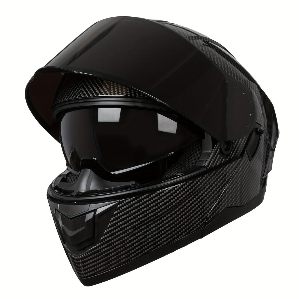 Modular Full-Face Motorcycle Helmet with a Flip-Up Feature And a Carbon Fiber Design