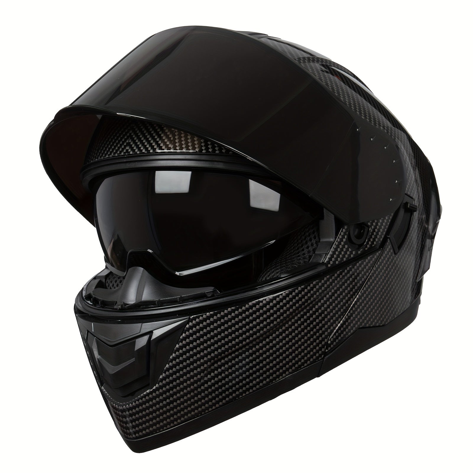 Modular Full-Face Motorcycle Helmet with a Flip-Up Feature And a Carbon Fiber Design