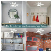 ⏰LAST DAY SALE ONLY $21.99 with Socket!!🎁🔥SmartBreez™ PRO 40W LED Ceiling Fan Light – 20.5” Ultra-Quiet with Remote 🎯 | E27 + FREE B22 Adapter 🔌 | For Bedroom 😴, Kitchen 👩‍🍳 & Garage 🛠️