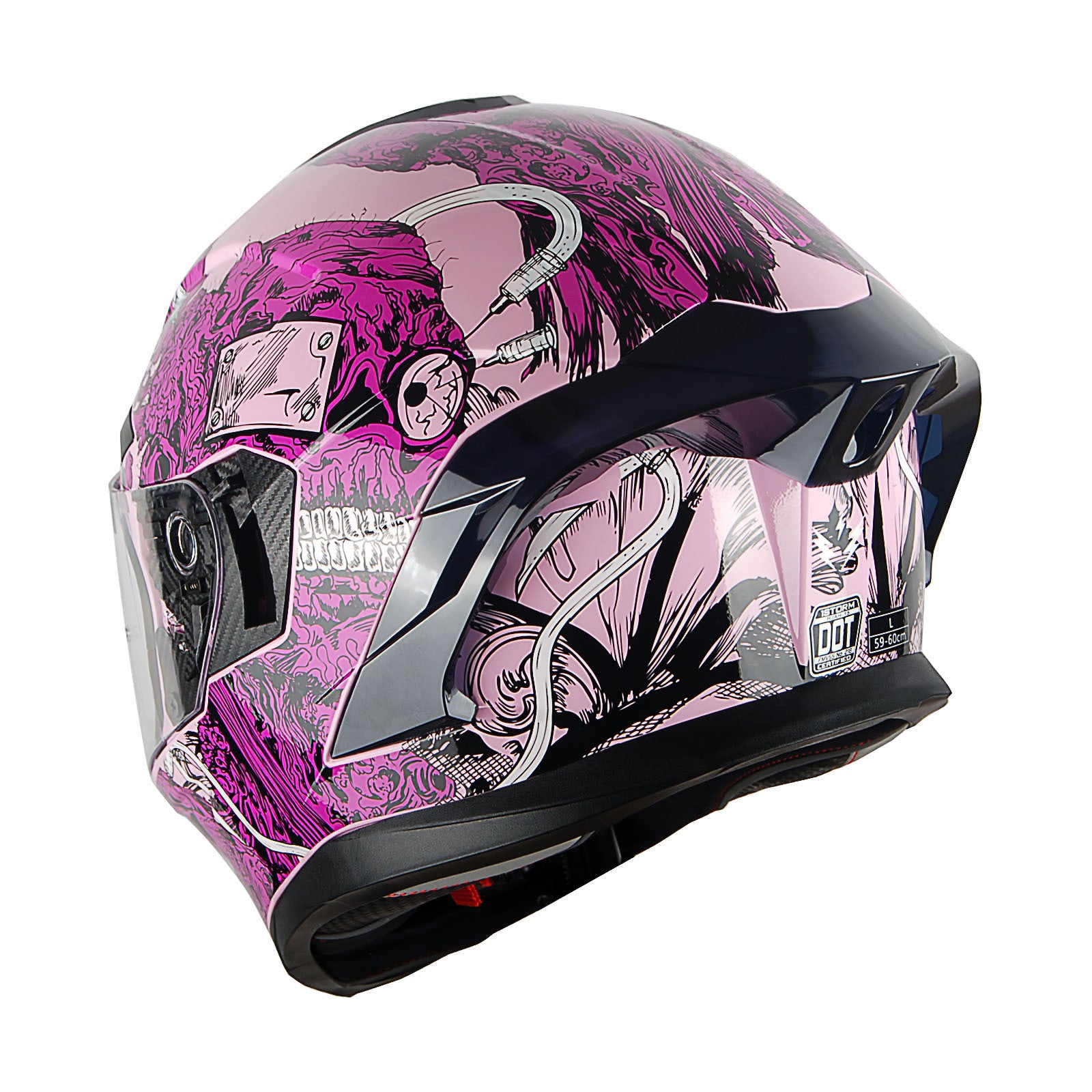 Motorcycle Full Face Helmet DOT Adults Street Bike Dual Visor Sun Inner Shield Anti Fog Pinlock Shield HJAH15