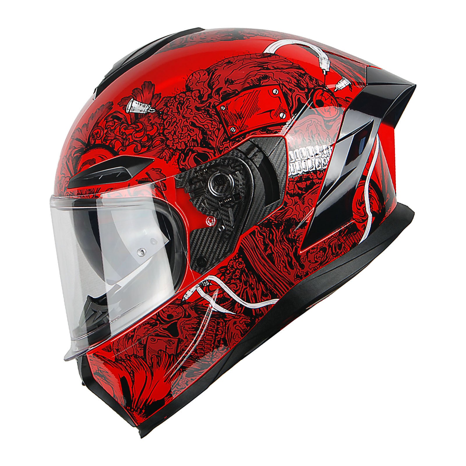 Motorcycle Full Face Helmet DOT Adults Street Bike Dual Visor Sun Inner Shield Anti Fog Pinlock Shield HJAH15