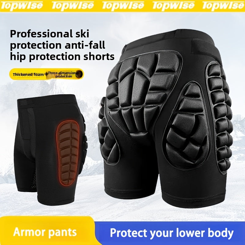Men's Tight Protective Leggings, Thickened Padded Pants, for Outdoor Cycling Roller Skating Skiing, Fall Protection, 1pc