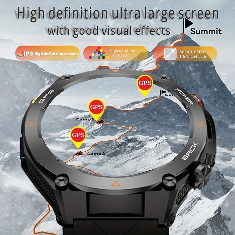SENBONO Outdoor Sport GPS Smart Watch with 1.45'' IPS Screen, Built-In GPS, Altimeter, Barometer, Compass, Fitness Tracker, Wireless Call, Games, Long Battery Life, 100+ Sports, Waterproof, AI Voice, Compatible with Android\u002FiOS