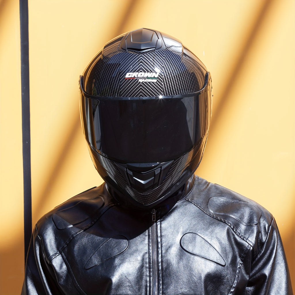 Modular Full-Face Motorcycle Helmet with a Flip-Up Feature And a Carbon Fiber Design