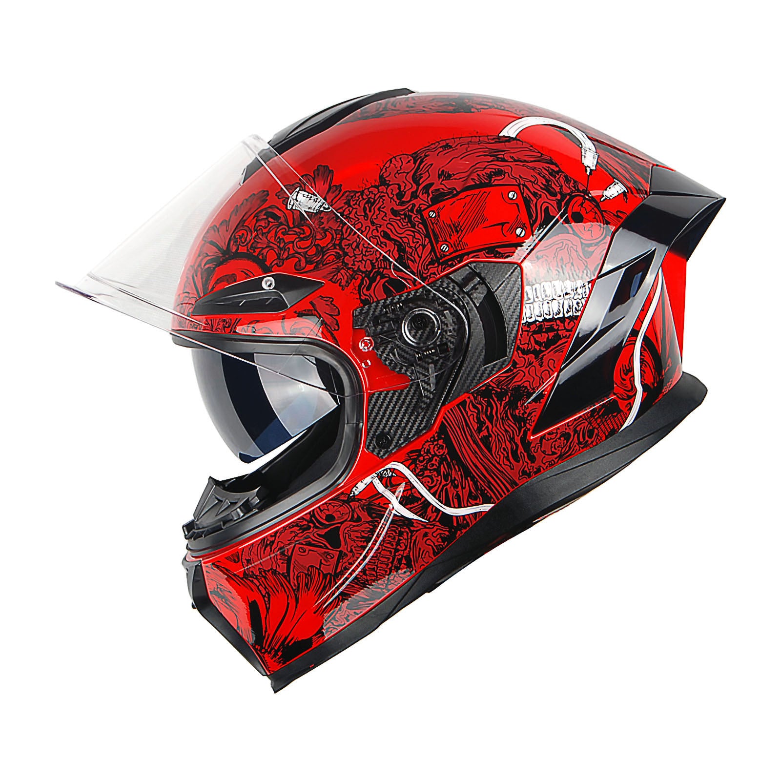 Motorcycle Full Face Helmet DOT Adults Street Bike Dual Visor Sun Inner Shield Anti Fog Pinlock Shield HJAH15