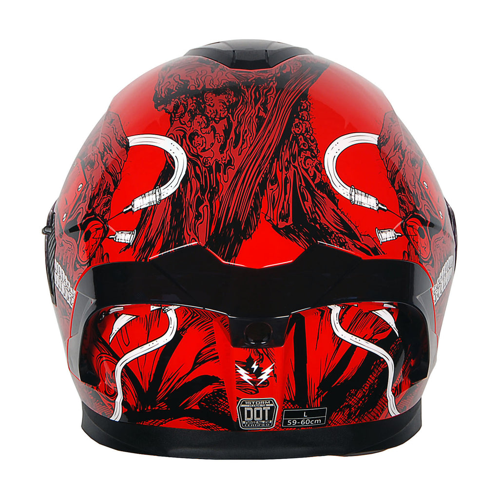 Motorcycle Full Face Helmet DOT Adults Street Bike Dual Visor Sun Inner Shield Anti Fog Pinlock Shield HJAH15