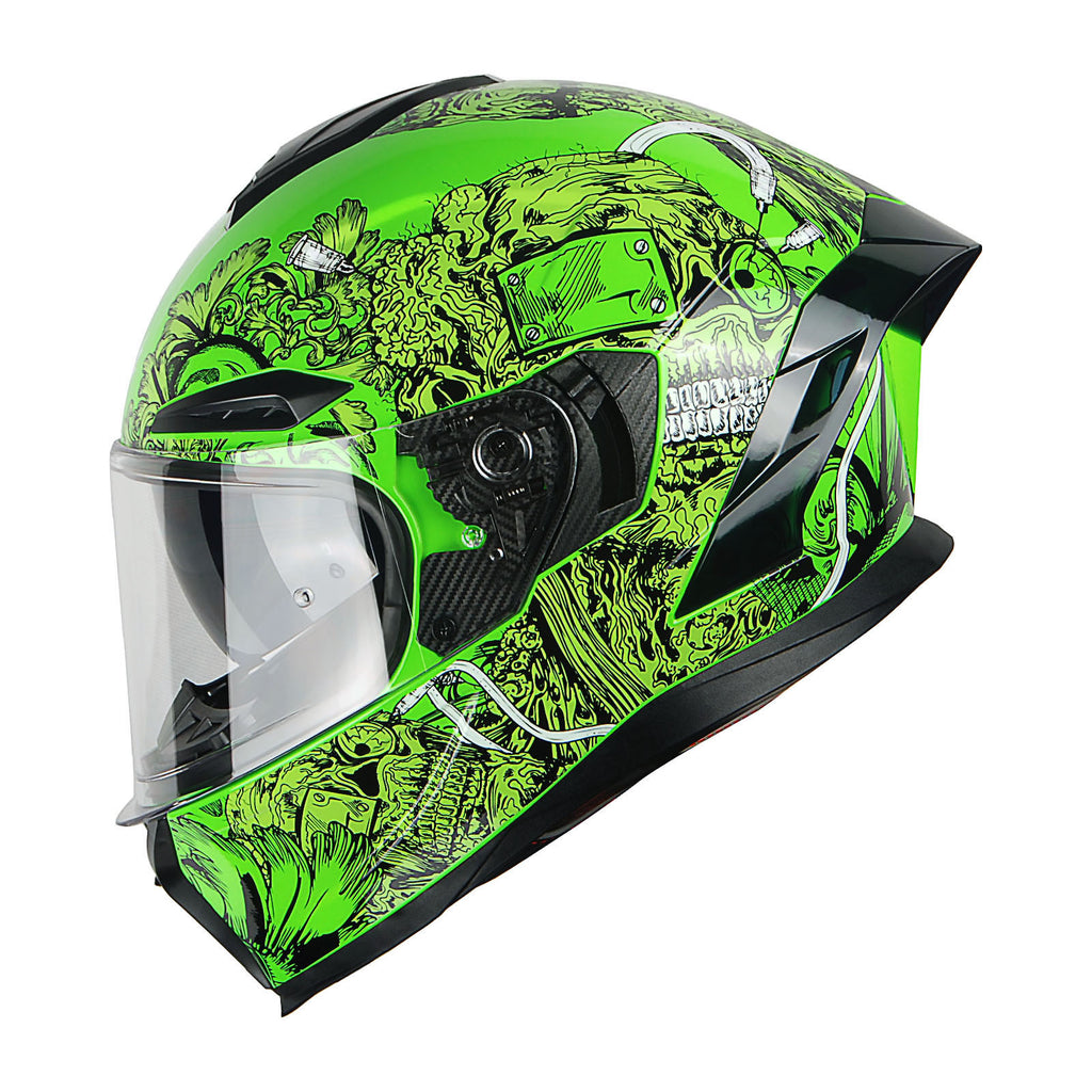 Motorcycle Full Face Helmet DOT Adults Street Bike Dual Visor Sun Inner Shield Anti Fog Pinlock Shield HJAH15