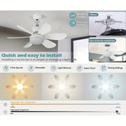 ⏰LAST DAY SALE ONLY $21.99 with Socket!!🎁🔥SmartBreez™ PRO 40W LED Ceiling Fan Light – 20.5” Ultra-Quiet with Remote 🎯 | E27 + FREE B22 Adapter 🔌 | For Bedroom 😴, Kitchen 👩‍🍳 & Garage 🛠️
