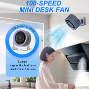 🌬️LAST DAY SALE ONLY $19.99!!🏆100-Speed Oscillating Fan – USB Rechargeable with LED Display, 120° Tilt & Quiet Operation | Up to 24H Runtime 🌿 Ideal for Heatwaves, Home, Office & Camping